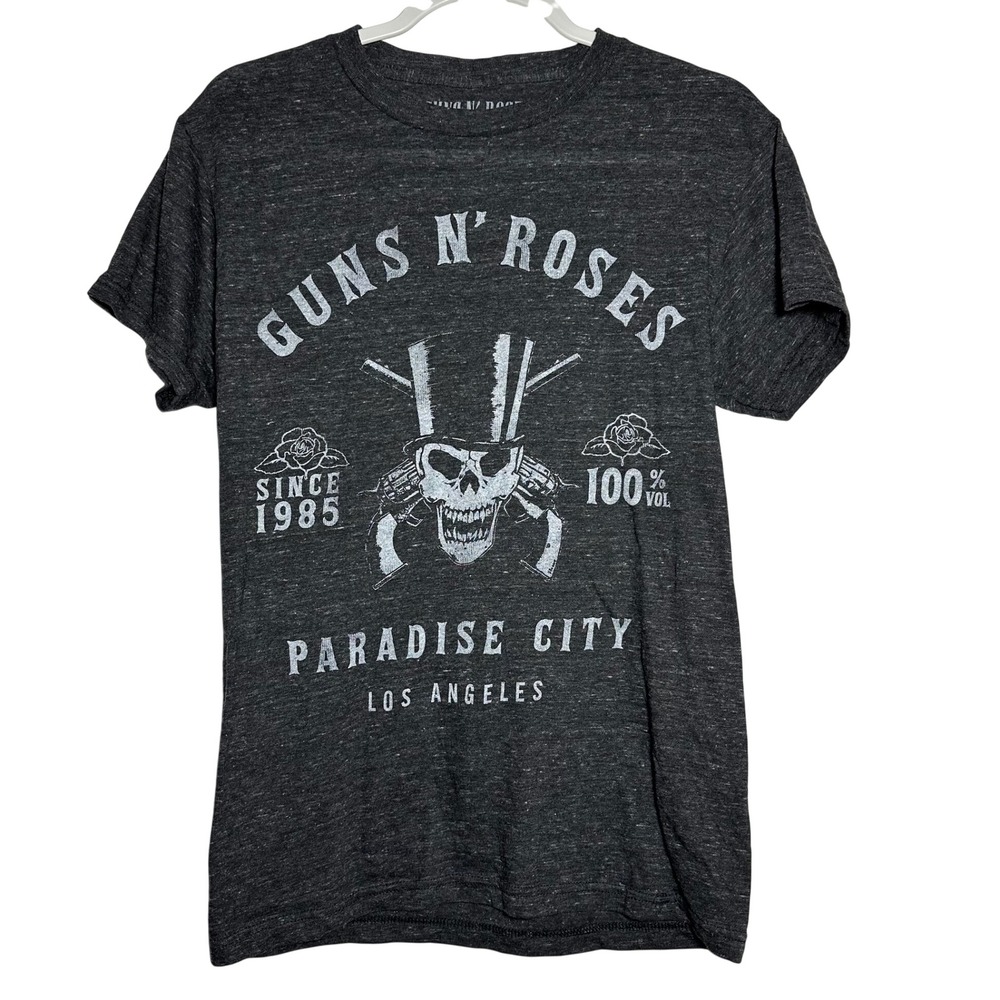 Guns N Roses Paradise City Graphic T Shirt‎  Medium Charcoal Gray Band Tee
